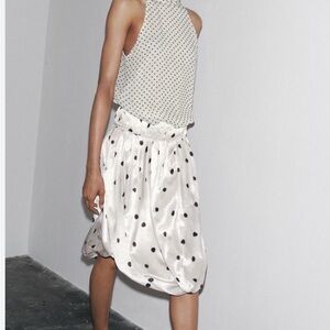 Zara Black and White Polka Dot Skirt